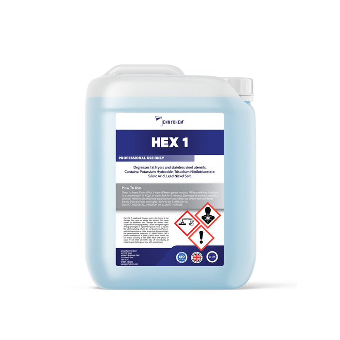 Hex 1 - Deep Fat Fryer & Filter Cleaner / Stainless Steel Cleaner & Degreaser 20LT - JENNYCHEM