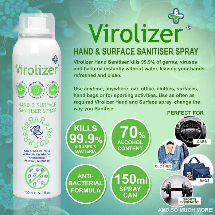 Virolizer 150ml Aerosol 70% Isopropyl Alcohol (IPA) for Electronics, General Cleaning  - JENNYCHEM