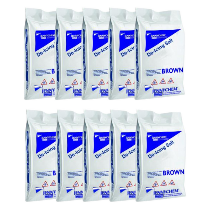 Brown De-Icing Salt & Grit - Regular Brown 10 X 25KG Bags - JENNYCHEM
