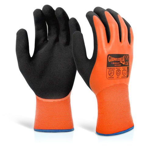 Glovezilla Large Latex Thermal Orange Gloves - Pack Of 10  - JENNYCHEM
