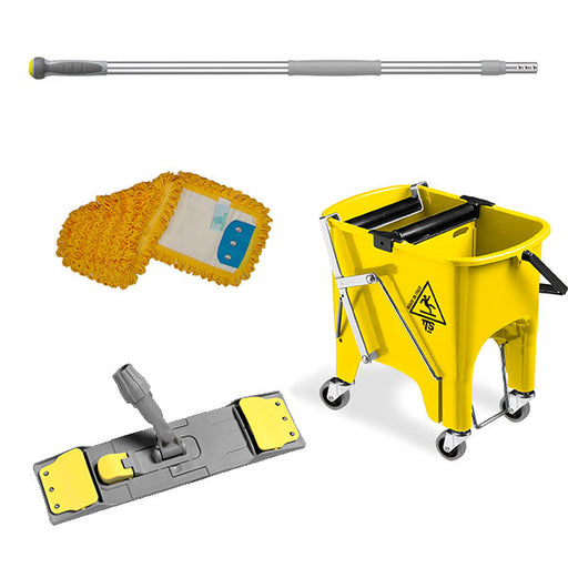 ‘Squizzy’ Microfibre Mopping System Kit Yellow - JENNYCHEM