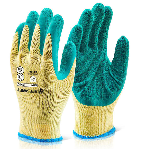 Multi Purpose Latex Coated Gloves PER PAIR / M / Green - JENNYCHEM