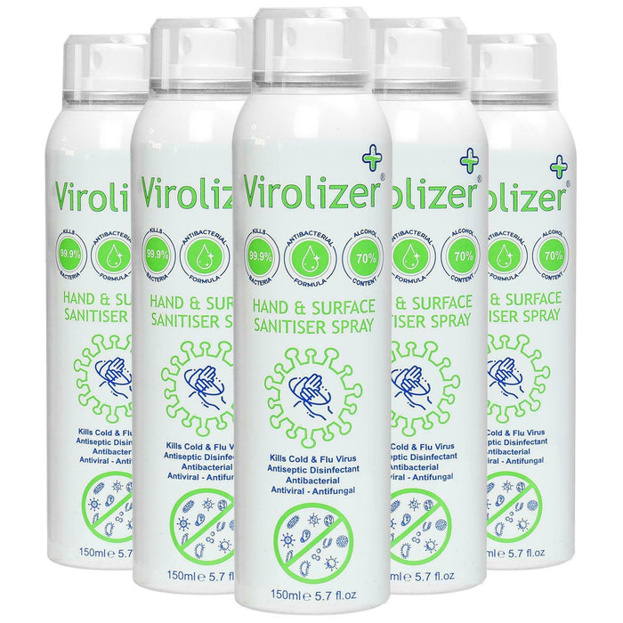 Virolizer 150ml Aerosol 70% Isopropyl Alcohol (IPA) for Electronics, General Cleaning 6 x 150ml - JENNYCHEM